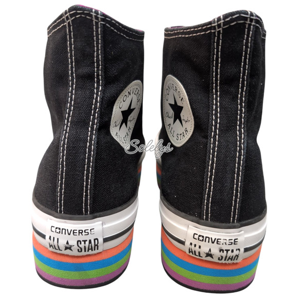 Converse 2013 CT Platform EVA High Top Striped Rainbow Sole Sneaker Womens 8.5 - Picture 5 of 10